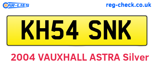 KH54SNK are the vehicle registration plates.