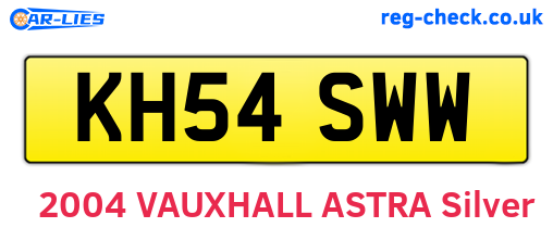 KH54SWW are the vehicle registration plates.
