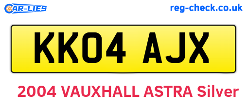 KK04AJX are the vehicle registration plates.