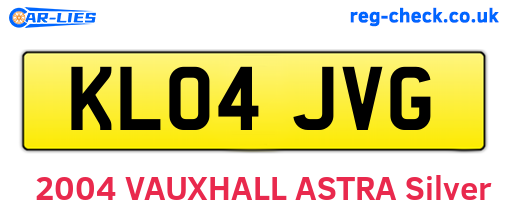 KL04JVG are the vehicle registration plates.