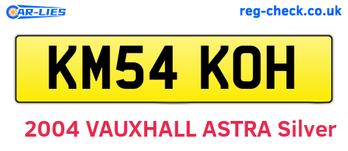 KM54KOH are the vehicle registration plates.