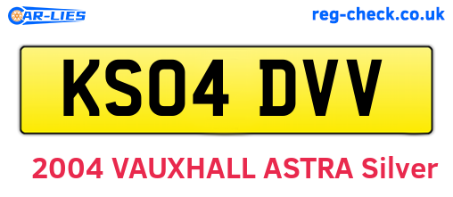 KS04DVV are the vehicle registration plates.