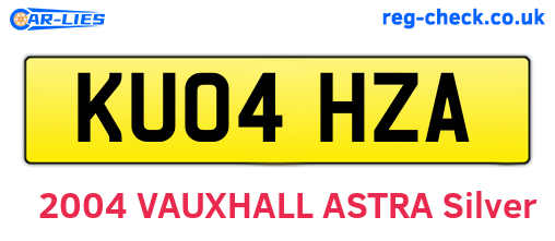 KU04HZA are the vehicle registration plates.