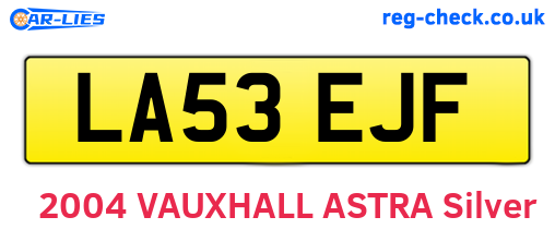 LA53EJF are the vehicle registration plates.
