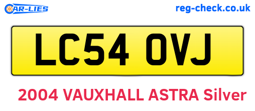 LC54OVJ are the vehicle registration plates.