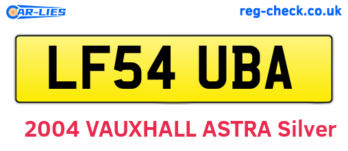 LF54UBA are the vehicle registration plates.
