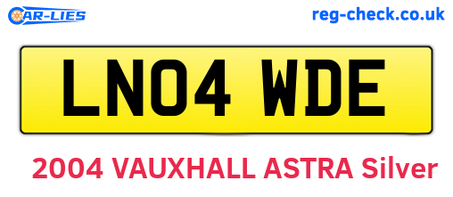 LN04WDE are the vehicle registration plates.