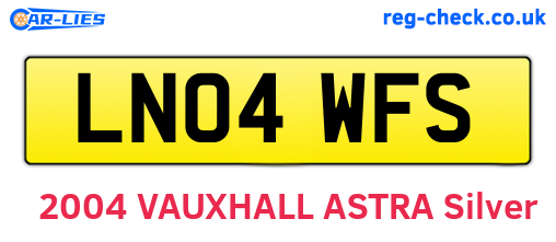 LN04WFS are the vehicle registration plates.