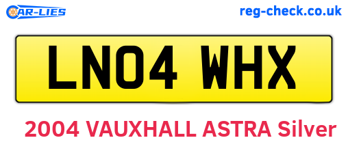 LN04WHX are the vehicle registration plates.