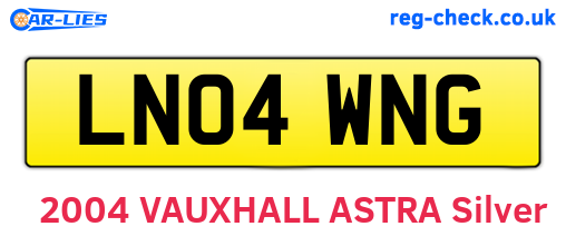LN04WNG are the vehicle registration plates.
