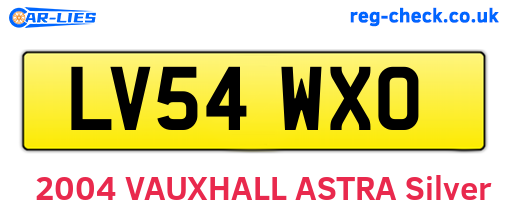 LV54WXO are the vehicle registration plates.