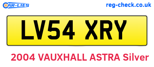 LV54XRY are the vehicle registration plates.