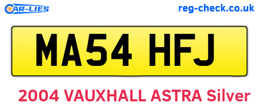 MA54HFJ are the vehicle registration plates.