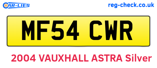 MF54CWR are the vehicle registration plates.