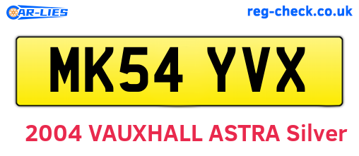 MK54YVX are the vehicle registration plates.