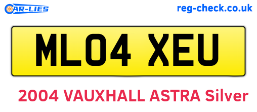 ML04XEU are the vehicle registration plates.