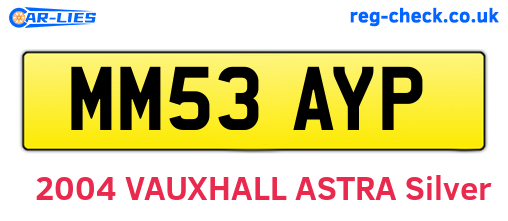 MM53AYP are the vehicle registration plates.