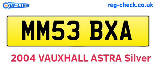 MM53BXA are the vehicle registration plates.
