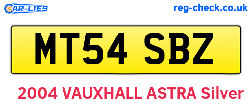 MT54SBZ are the vehicle registration plates.