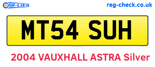 MT54SUH are the vehicle registration plates.