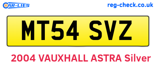 MT54SVZ are the vehicle registration plates.