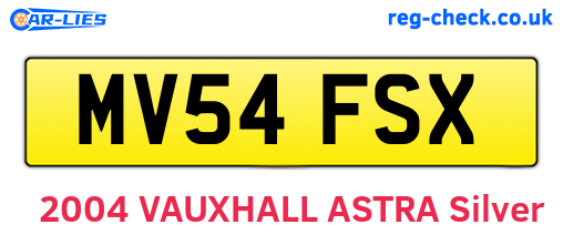 MV54FSX are the vehicle registration plates.