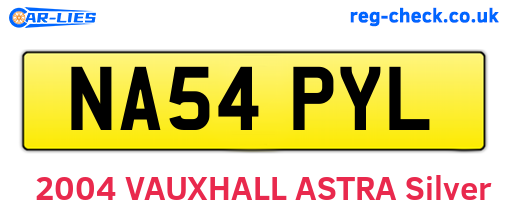 NA54PYL are the vehicle registration plates.