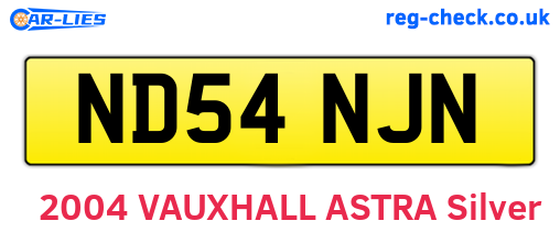 ND54NJN are the vehicle registration plates.