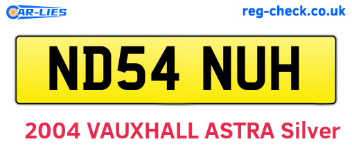 ND54NUH are the vehicle registration plates.