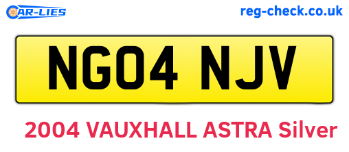 NG04NJV are the vehicle registration plates.