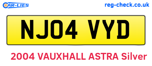 NJ04VYD are the vehicle registration plates.