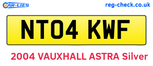 NT04KWF are the vehicle registration plates.