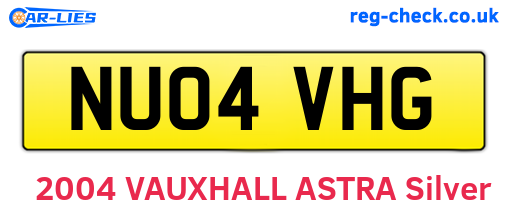 NU04VHG are the vehicle registration plates.