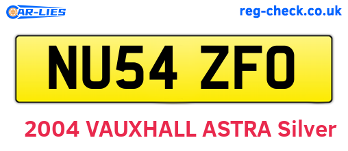 NU54ZFO are the vehicle registration plates.