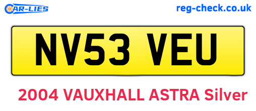NV53VEU are the vehicle registration plates.
