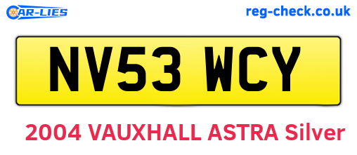NV53WCY are the vehicle registration plates.