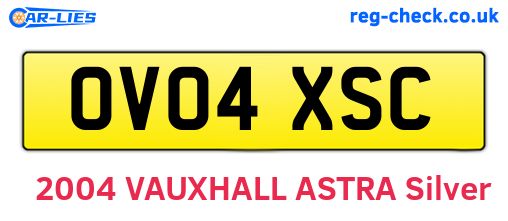 OV04XSC are the vehicle registration plates.