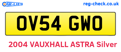 OV54GWO are the vehicle registration plates.