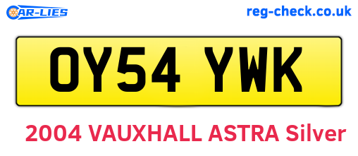 OY54YWK are the vehicle registration plates.