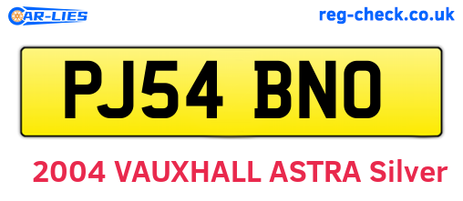 PJ54BNO are the vehicle registration plates.