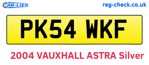 PK54WKF are the vehicle registration plates.