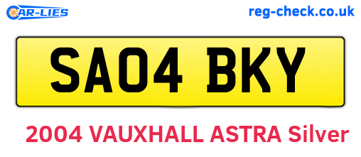 SA04BKY are the vehicle registration plates.