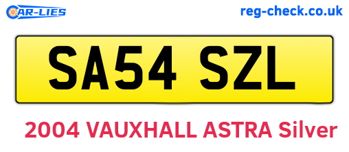 SA54SZL are the vehicle registration plates.