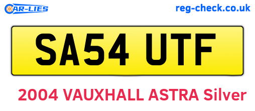 SA54UTF are the vehicle registration plates.