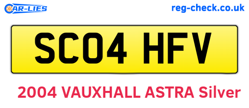 SC04HFV are the vehicle registration plates.