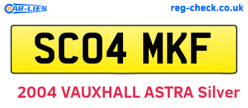 SC04MKF are the vehicle registration plates.