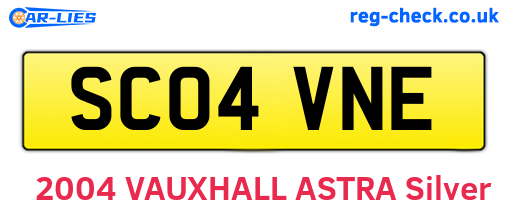SC04VNE are the vehicle registration plates.