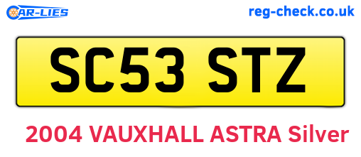 SC53STZ are the vehicle registration plates.
