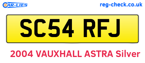 SC54RFJ are the vehicle registration plates.