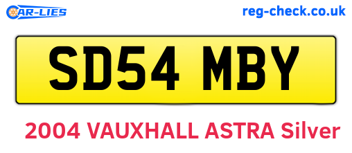 SD54MBY are the vehicle registration plates.
